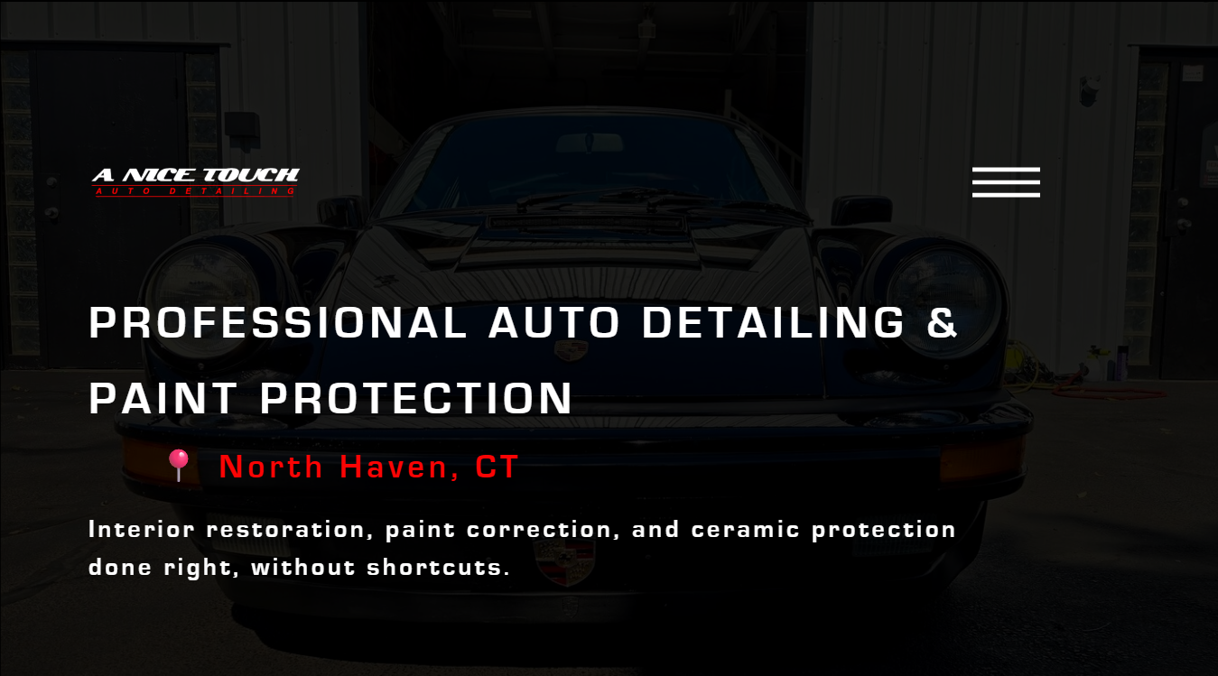 Website screenshot for A Nice Touch Auto Detailing