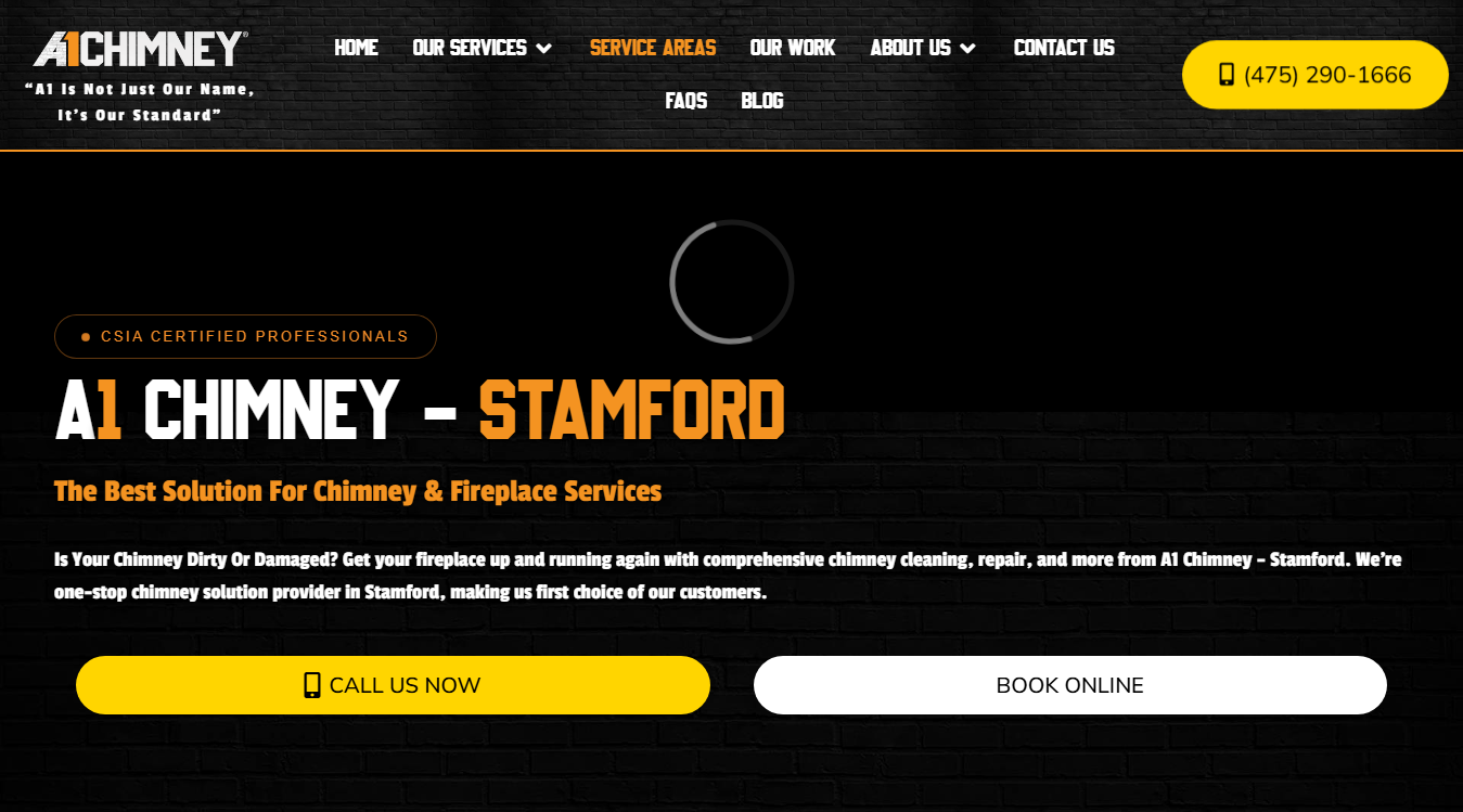 Website screenshot for A1 Chimney