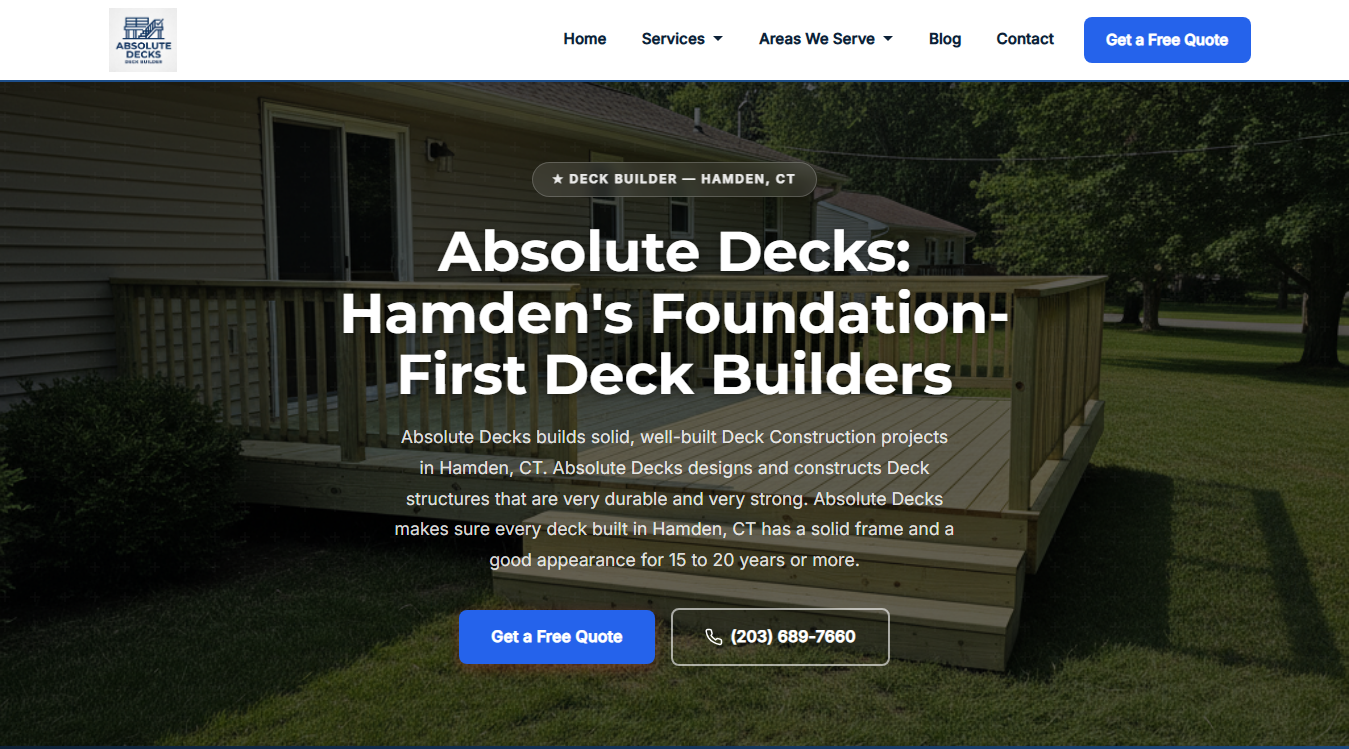 Website screenshot for Absolute Decks