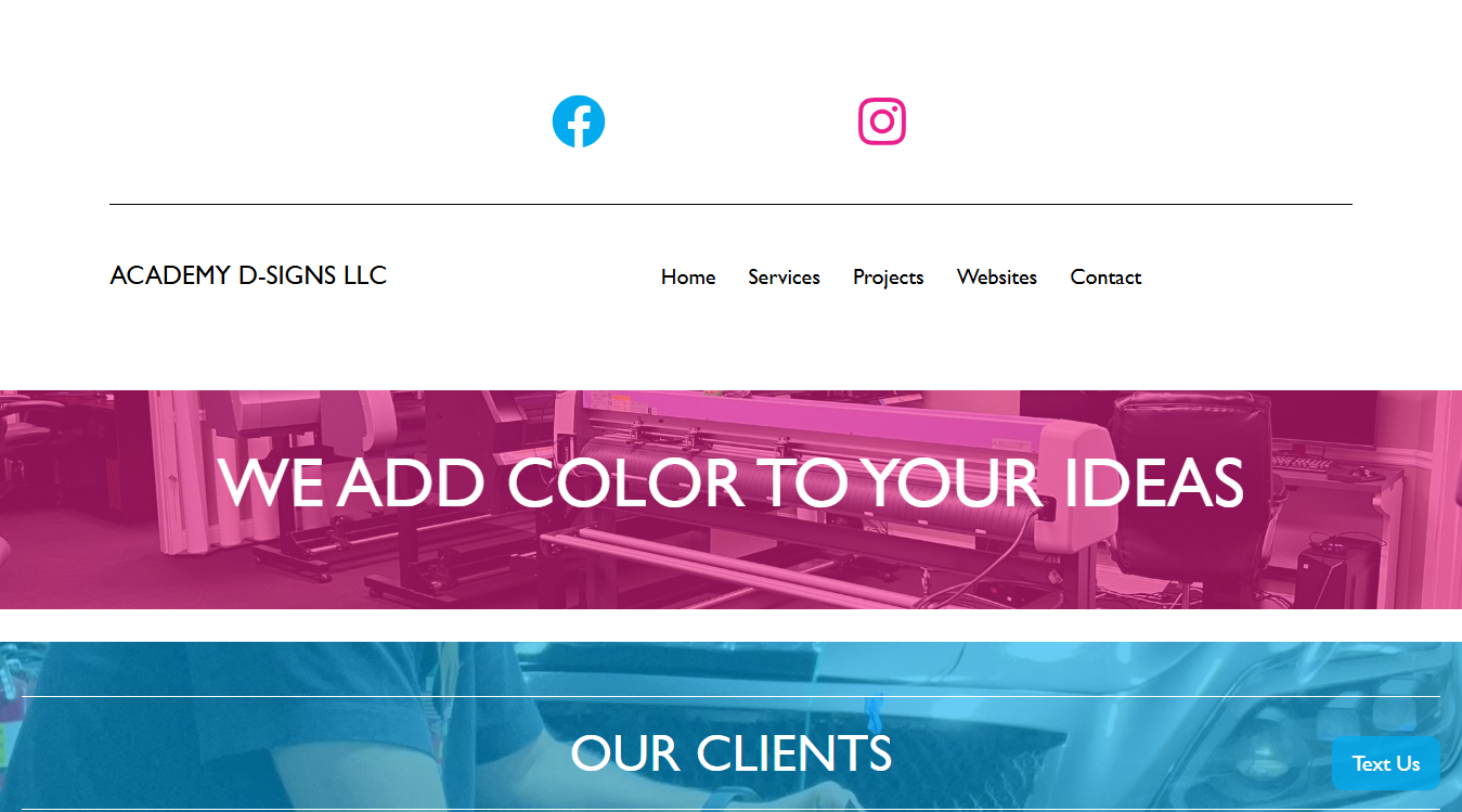 Website screenshot for Academy D.signs