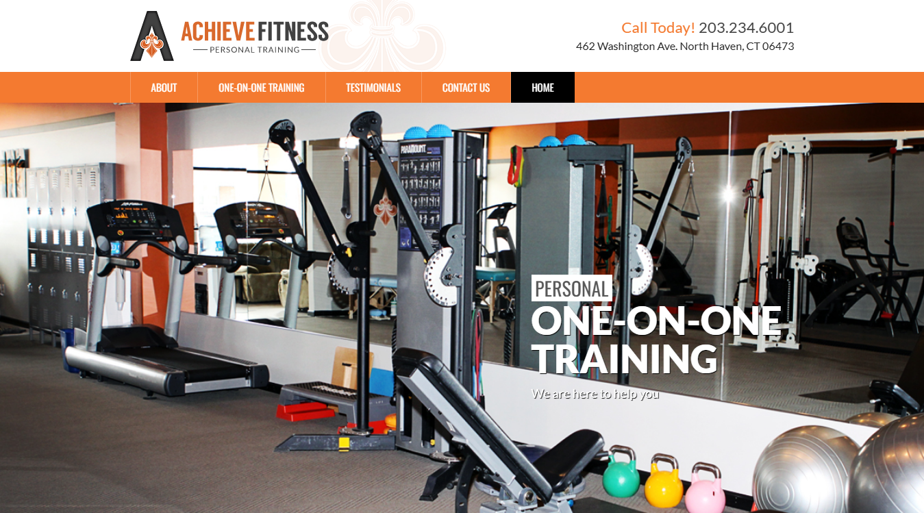 Website screenshot for Achieve Fitness Personal Training