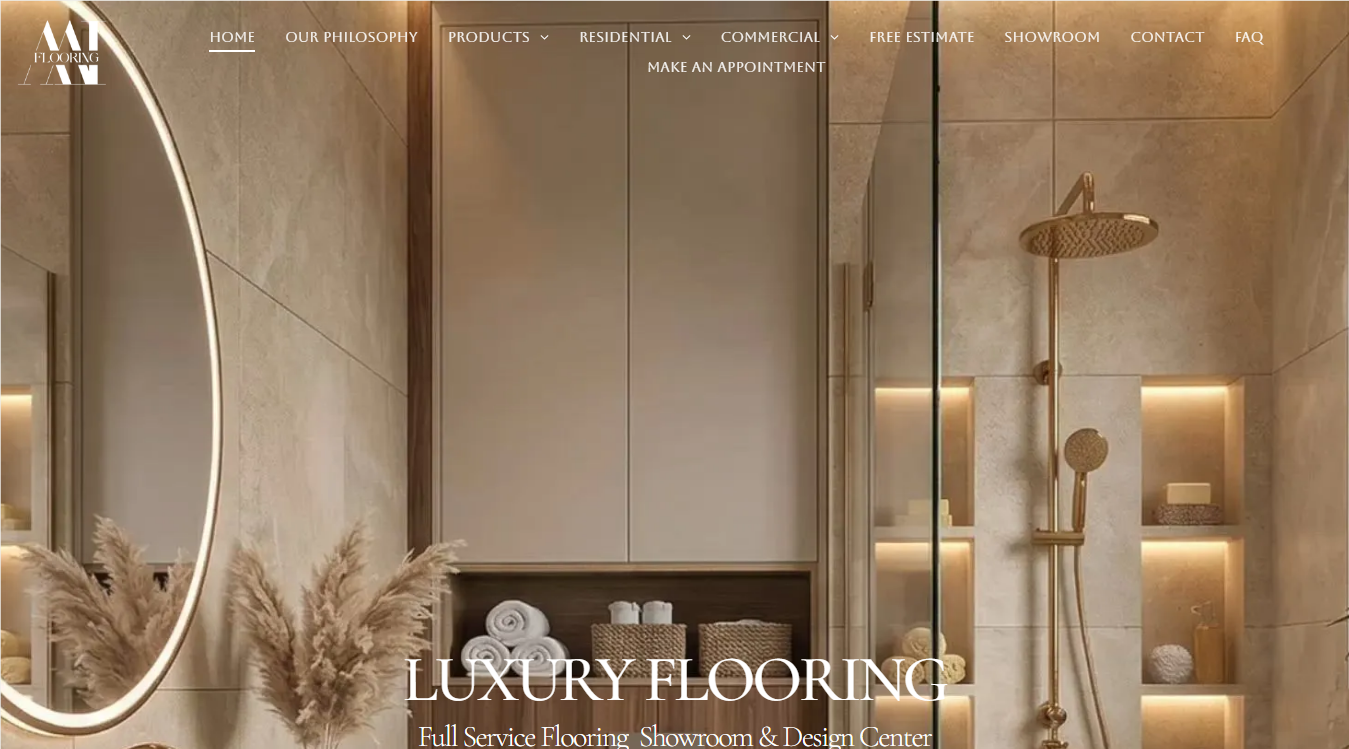 Website screenshot for Amore Flooring Design Center