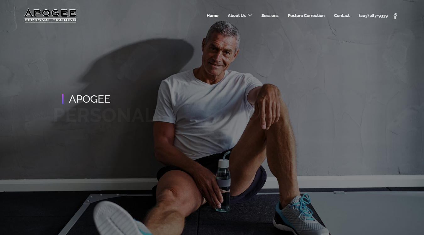 Website screenshot for Apogee Personal Training LLC