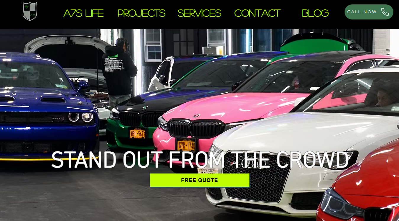 Website screenshot for Automotive 7 Spa