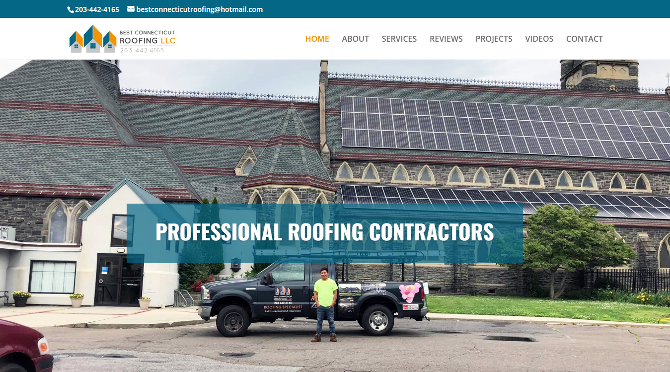 Website screenshot for BEST CONNECTICUT ROOFING LLC
