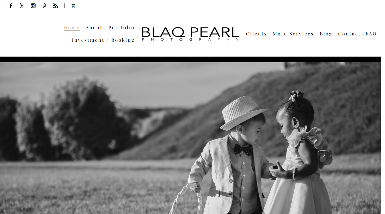 Website screenshot for Blaq Pearl Photography
