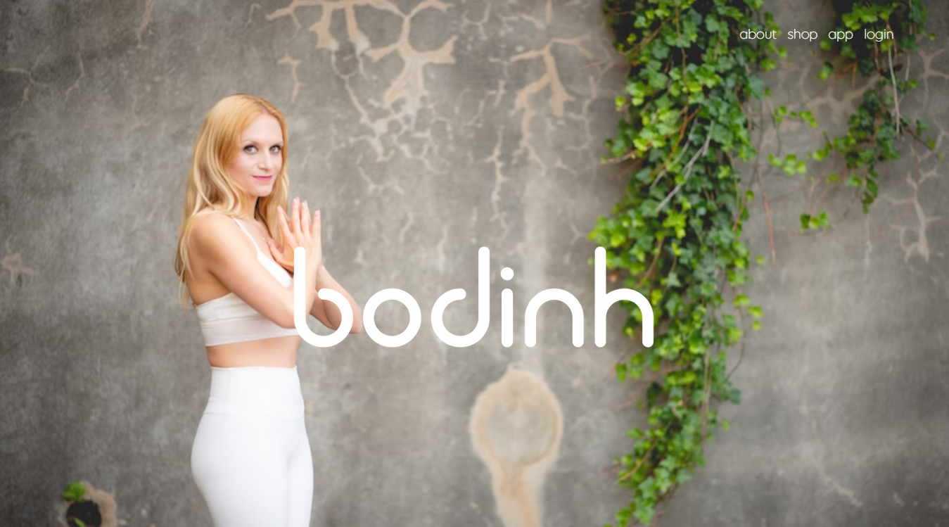 Website screenshot for bodinh yoga studio