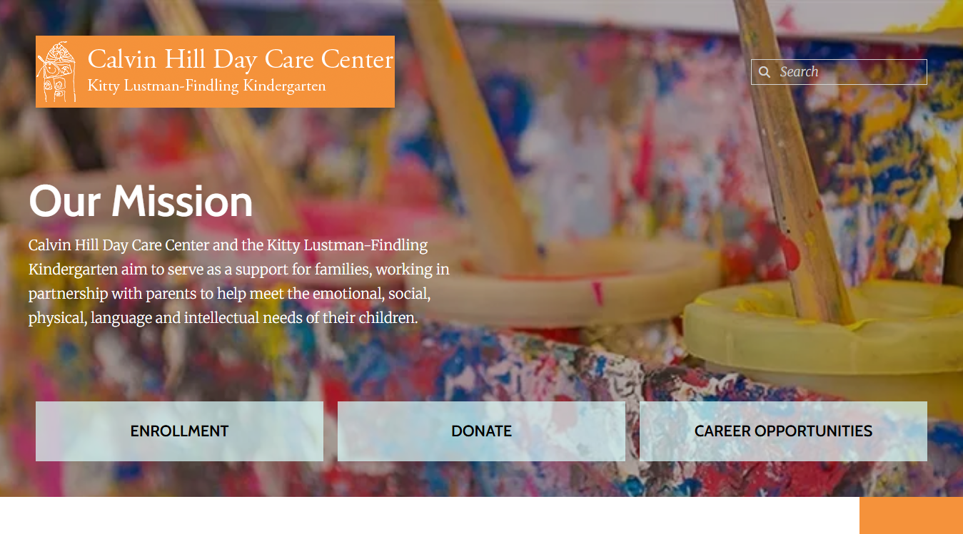 Website screenshot for Calvin Hill Daycare