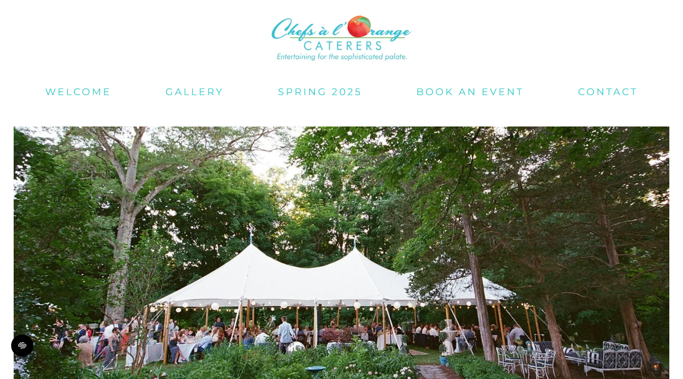 Website screenshot for Chefs A L'Orange Caterers