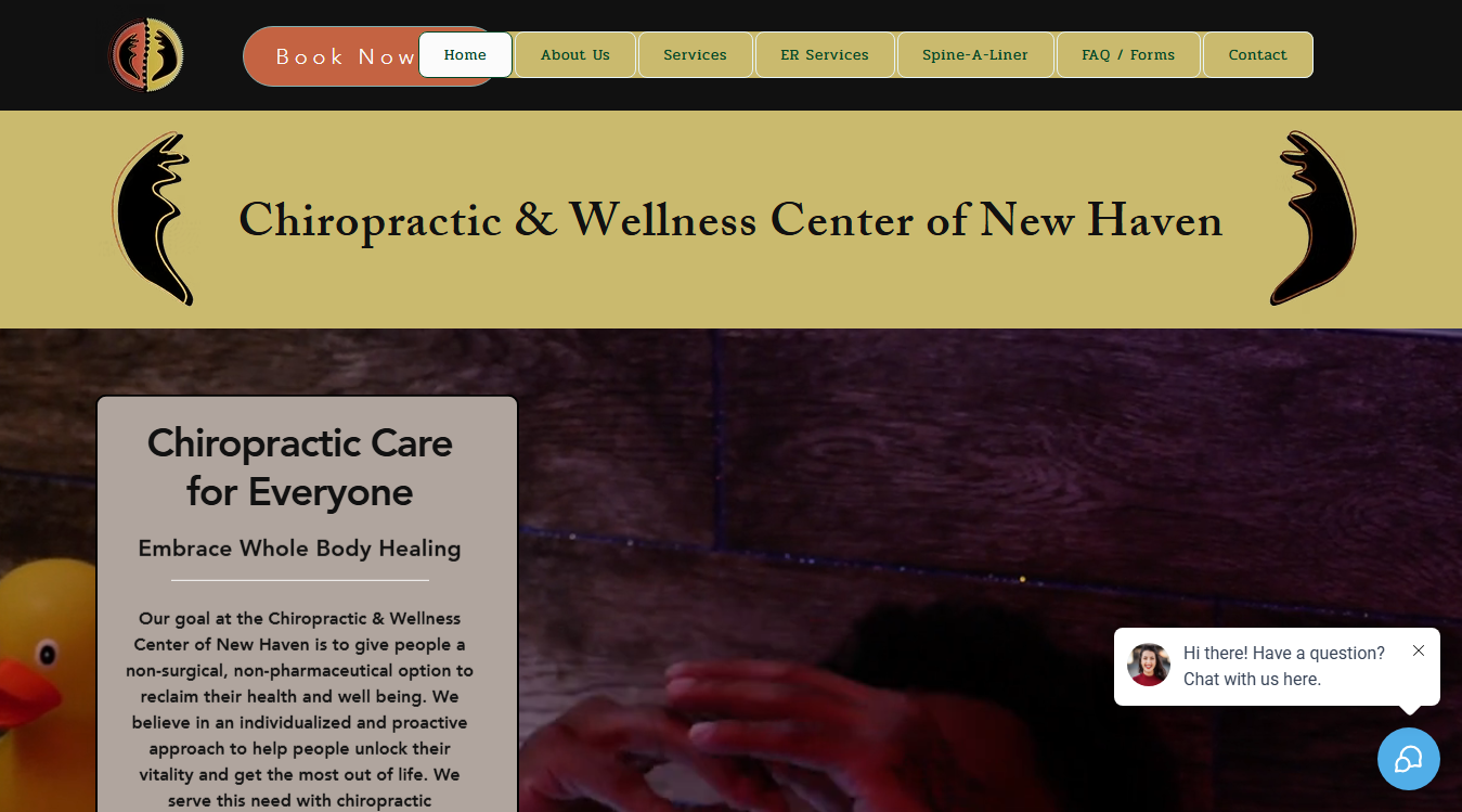 Website screenshot for Chiropractic & Wellness Center of New Haven
