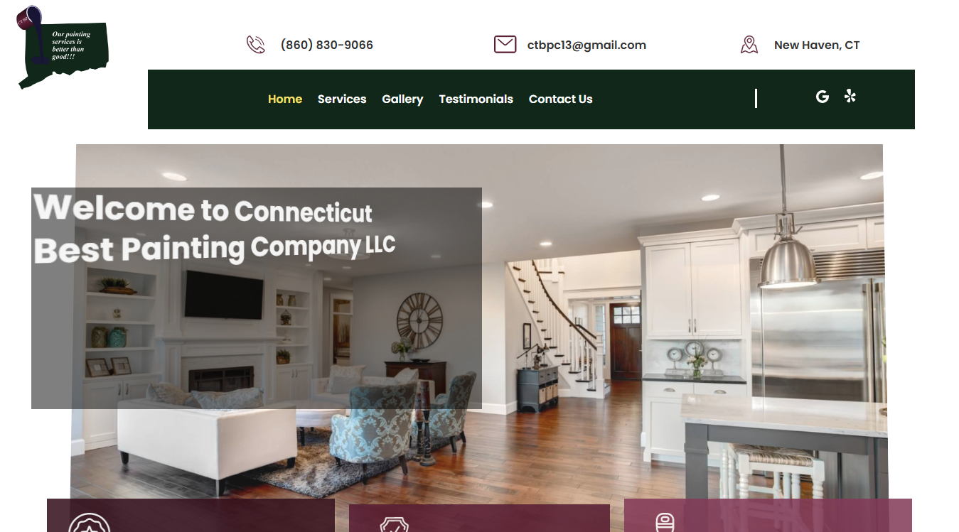 Website screenshot for Connecticut Best Painting Company LLC