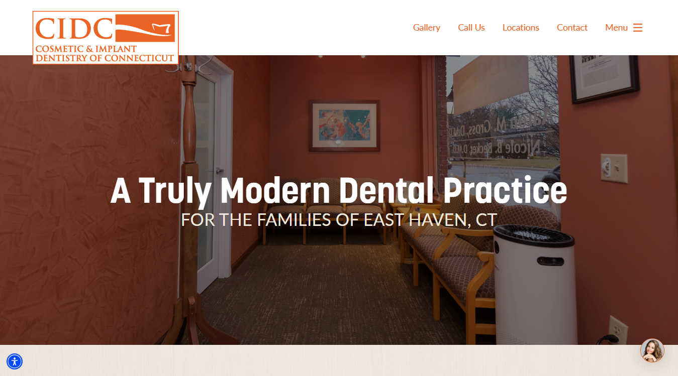 Website screenshot for Cosmetic and Implant Dentistry of Connecticut