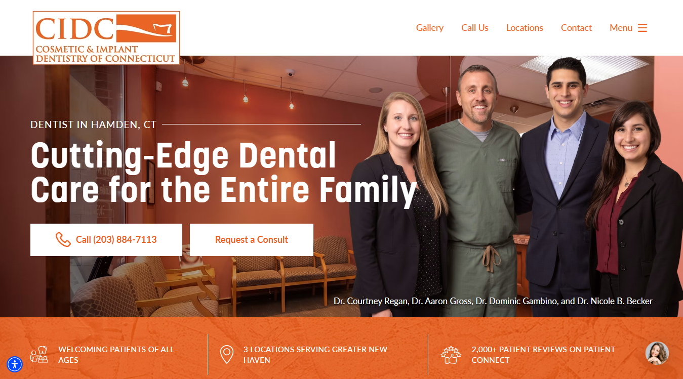 Website screenshot for Cosmetic and Implant Dentistry of CT-Aaron M Gross DMD