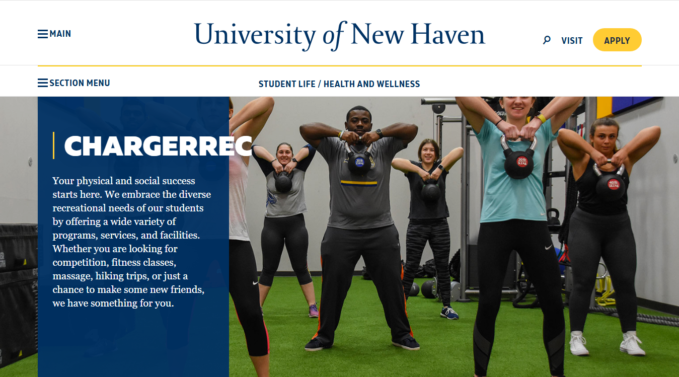 Website screenshot for David A. Beckerman Recreation Center