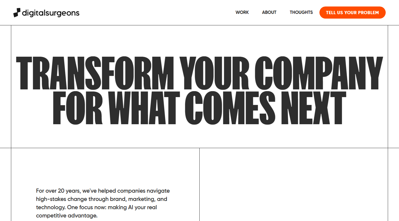 Website screenshot for Digital Surgeons (DS)