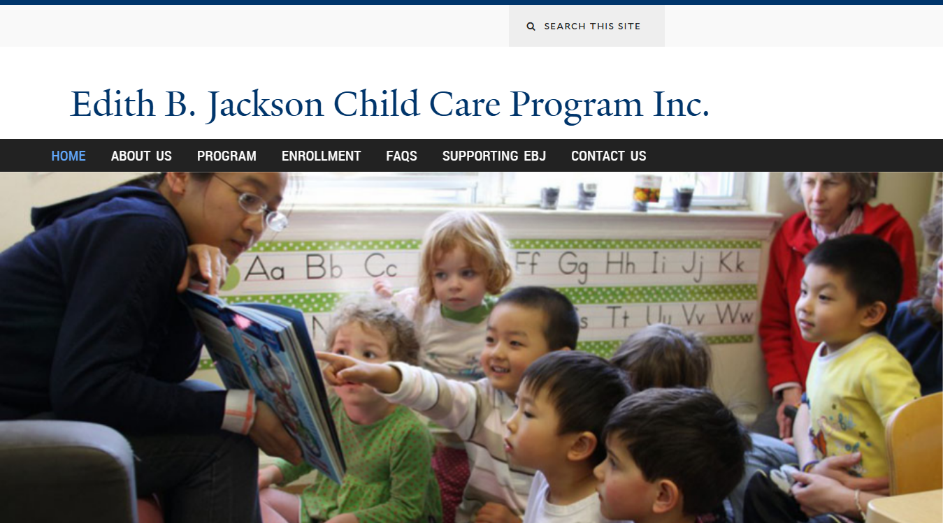 Website screenshot for Edith B Jackson Child Care