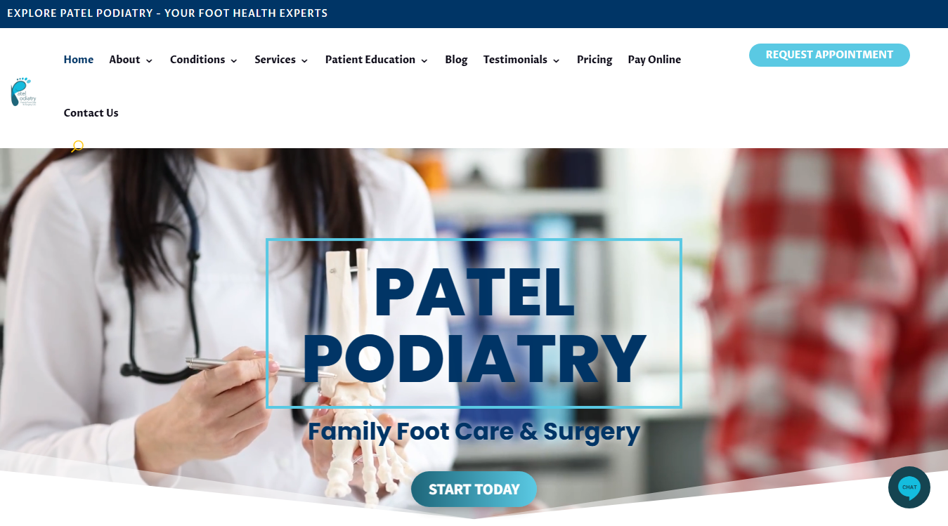 Website screenshot for Family Foot Care & Surgery, LLC