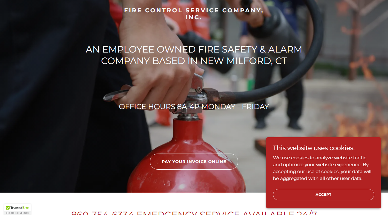 Website screenshot for Fire Control Service Company Inc.