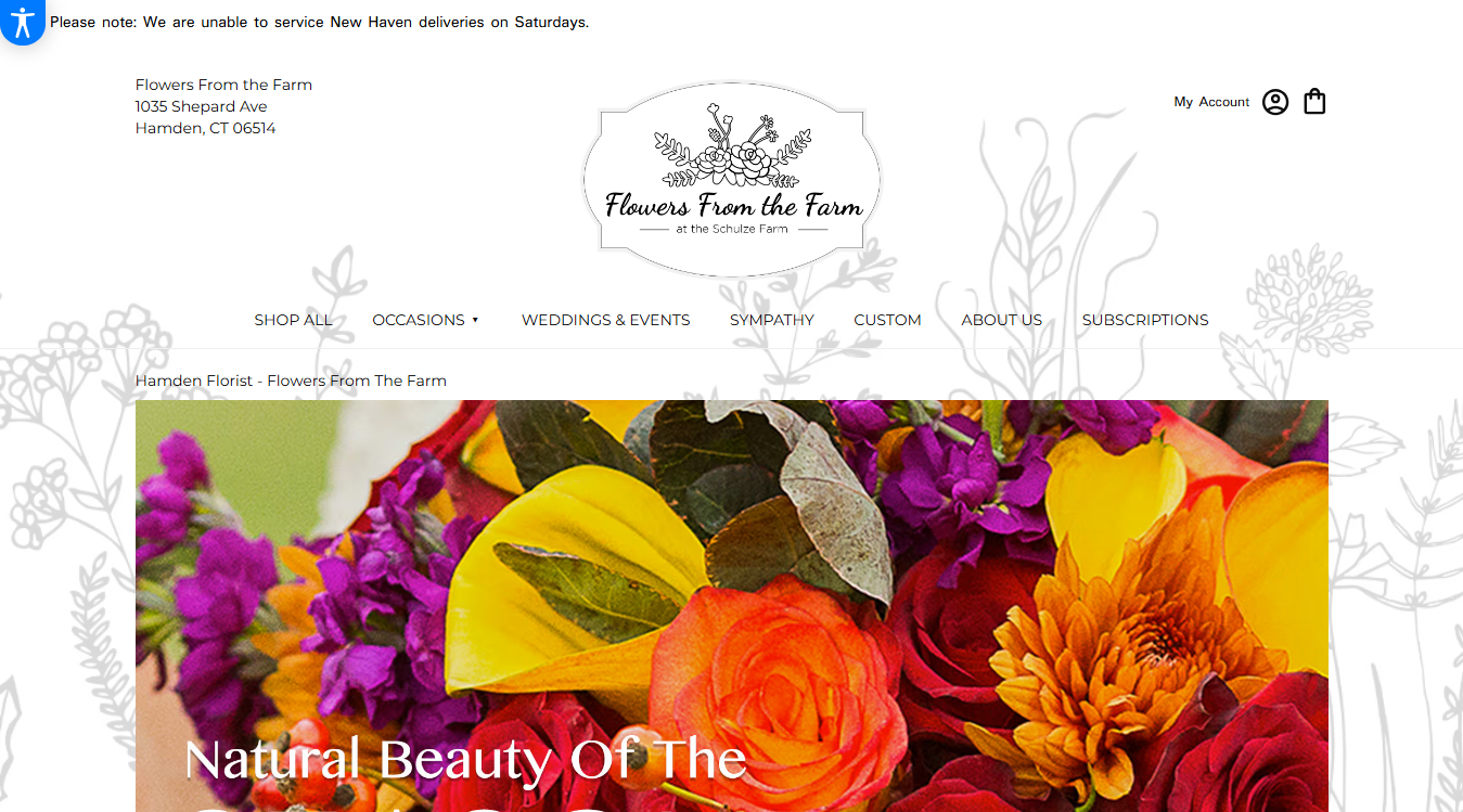Website screenshot for Flowers From the Farm