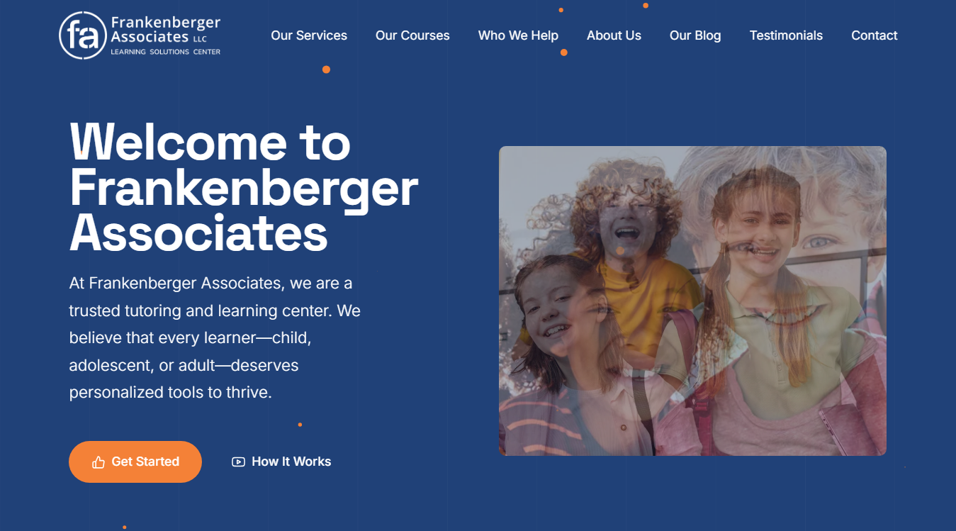 Website screenshot for Frankenberger Associates Learning Solutions Center
