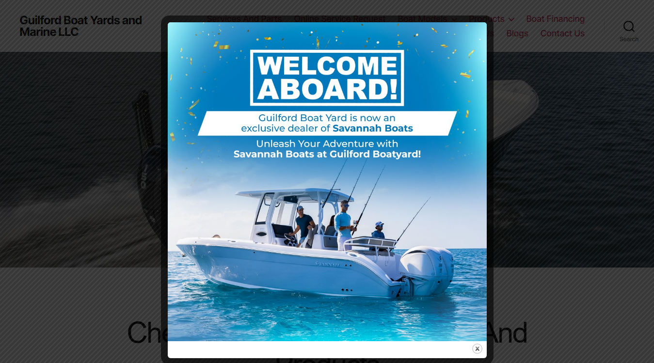 Website screenshot for Guilford Boat Yards & Marine LLC