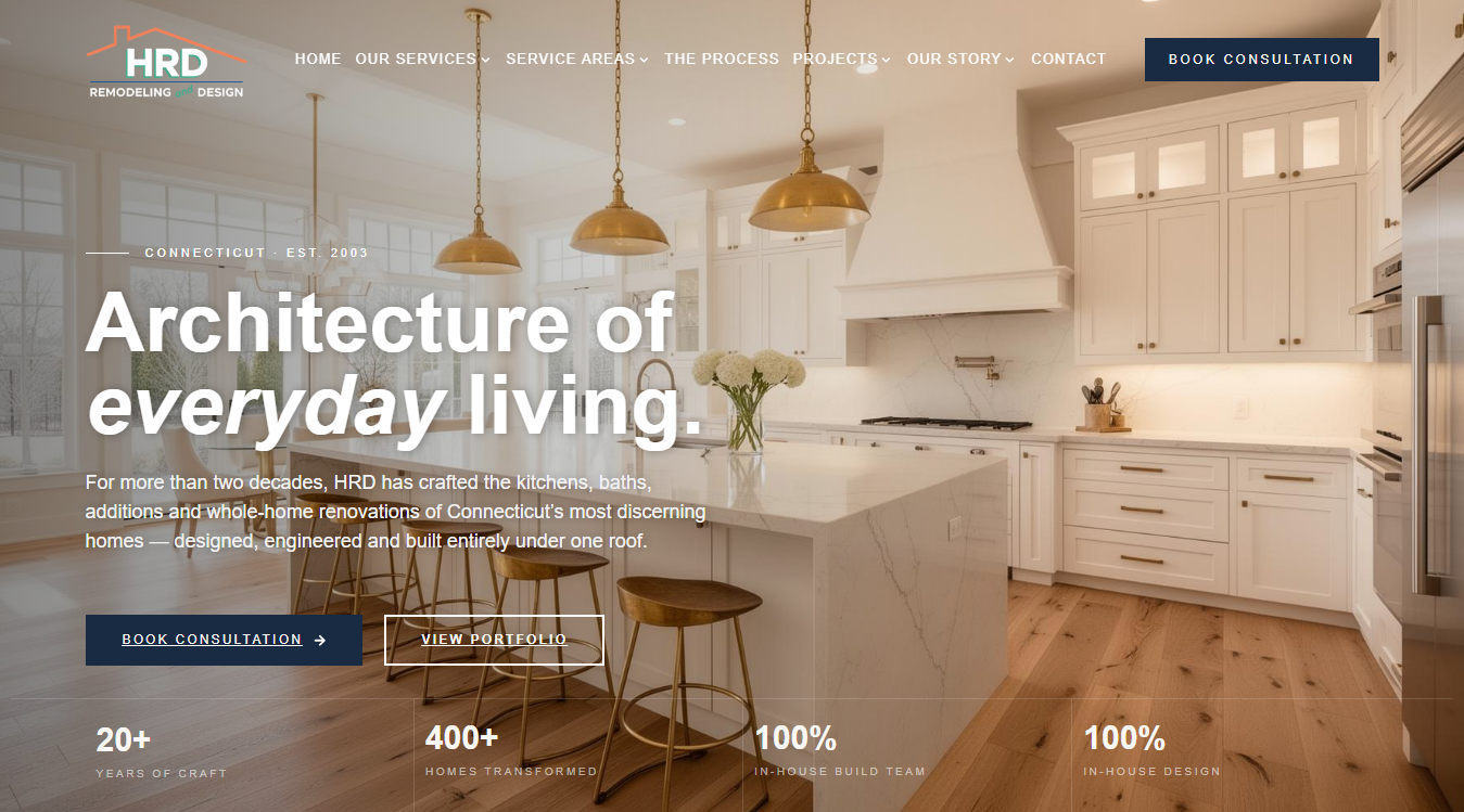 Website screenshot for HandyWorks Remodeling & Design