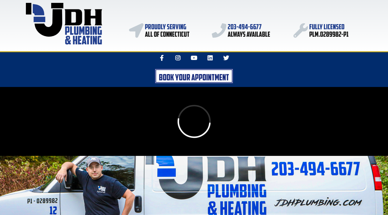 Website screenshot for JDH Plumbing & Heating