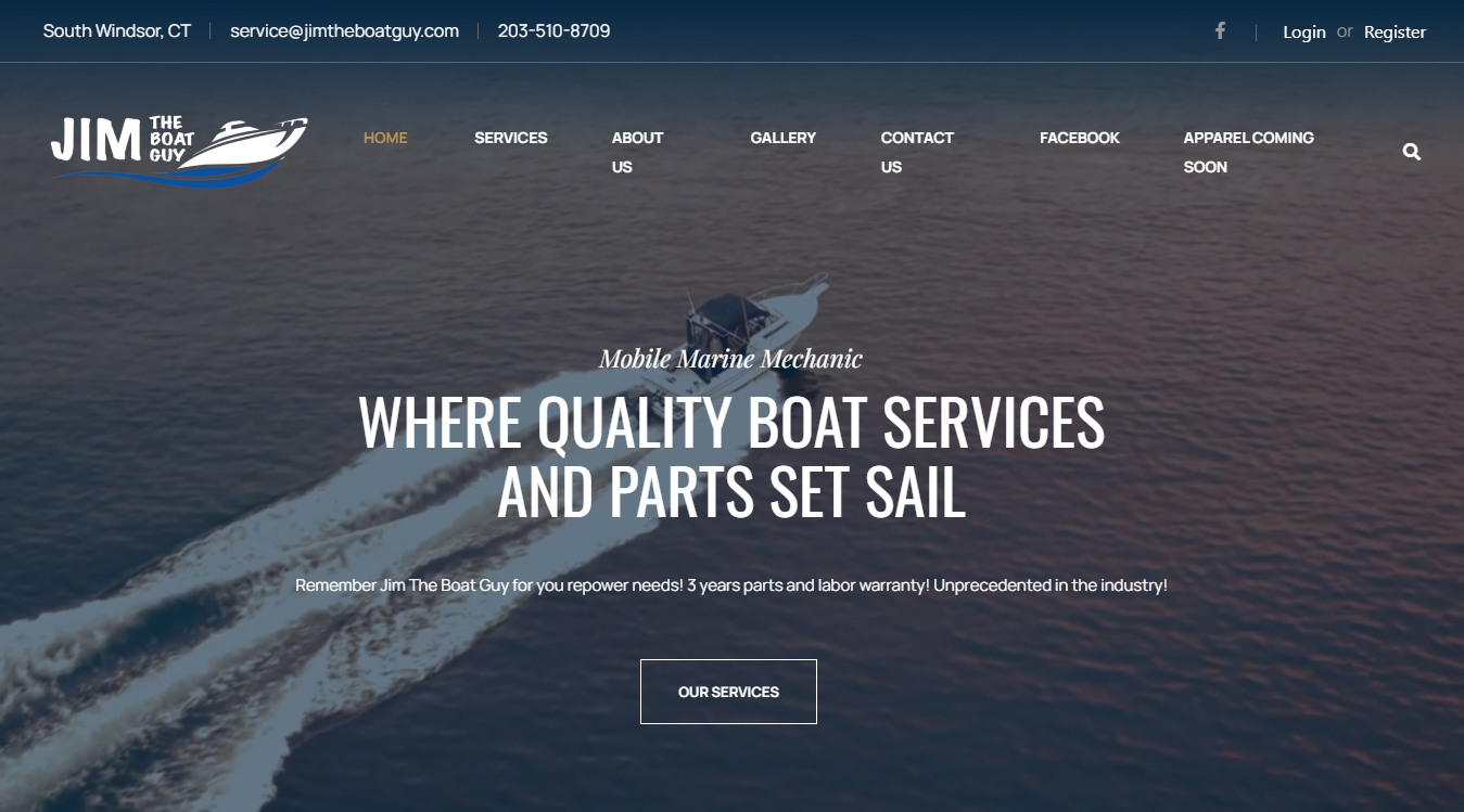Website screenshot for Jim The Boat Guy LLC