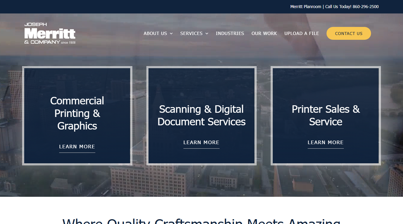 Website screenshot for Joseph Merritt & Company