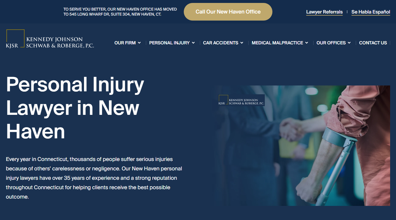 Website screenshot for Kennedy, Johnson, Schwab & Roberge, P.C.