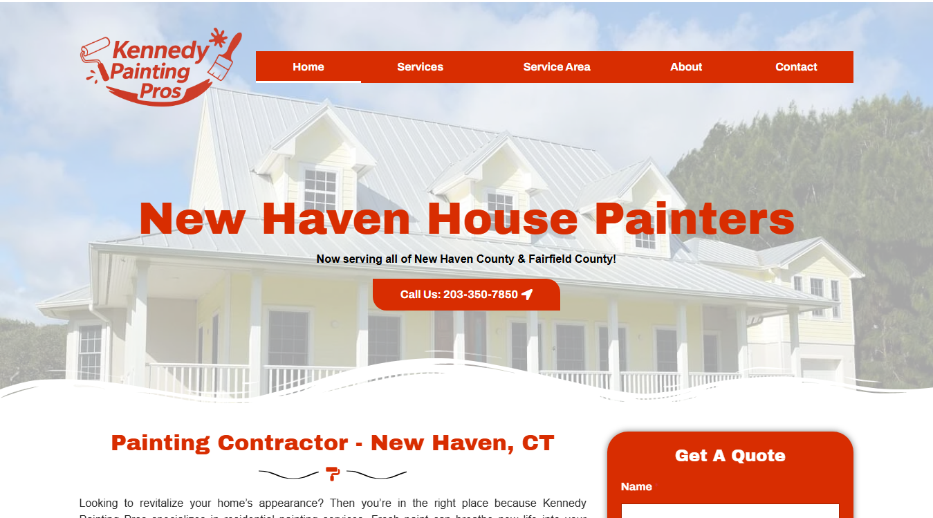 Website screenshot for Kennedy Painting Pros