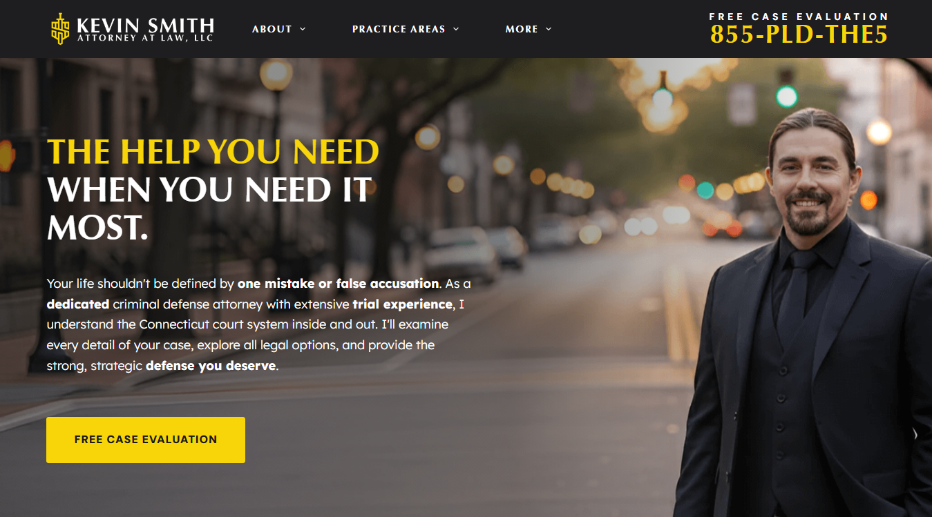 Website screenshot for Kevin Smith, Attorney at Law LLC