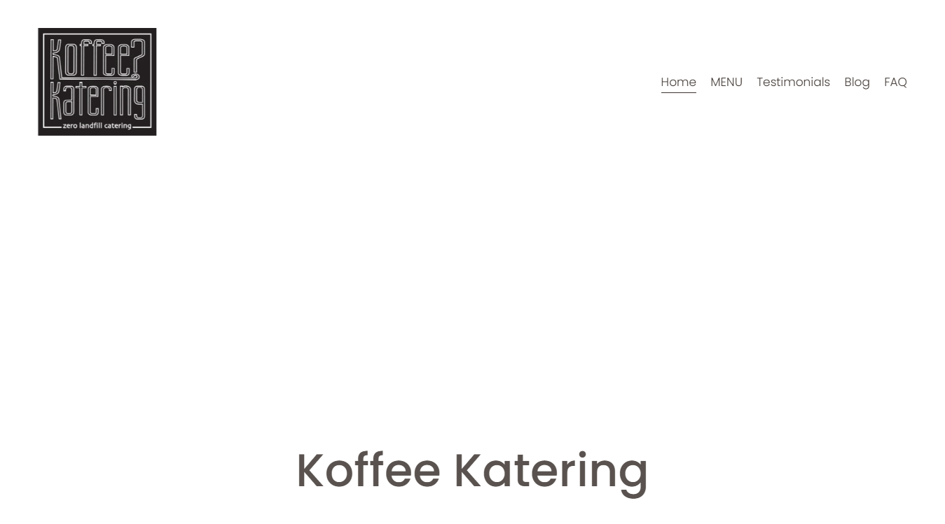 Website screenshot for Koffee Katering
