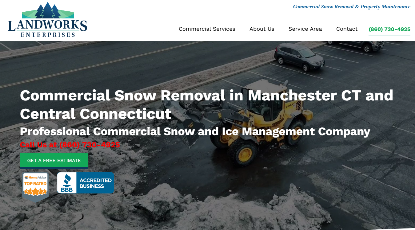 Website screenshot for Landworks Enterprises Inc
