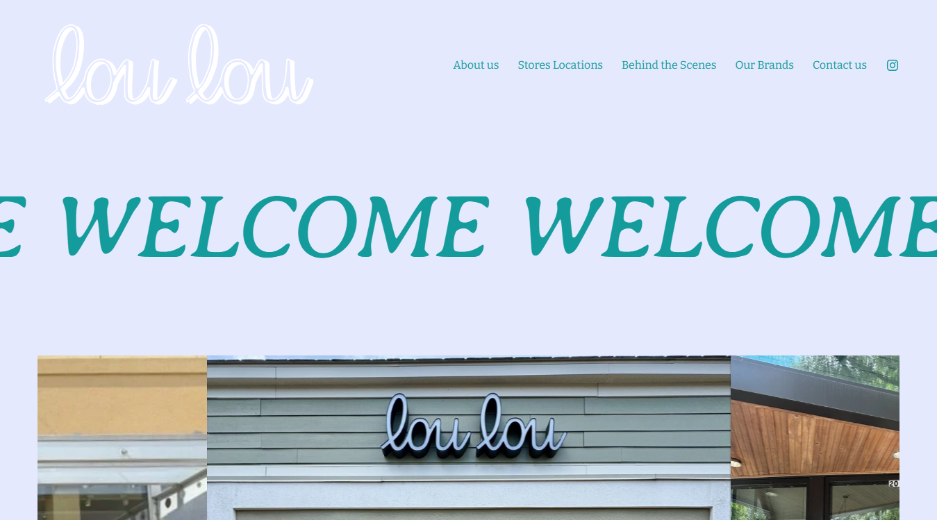 Website screenshot for Lou Lou Boutiques