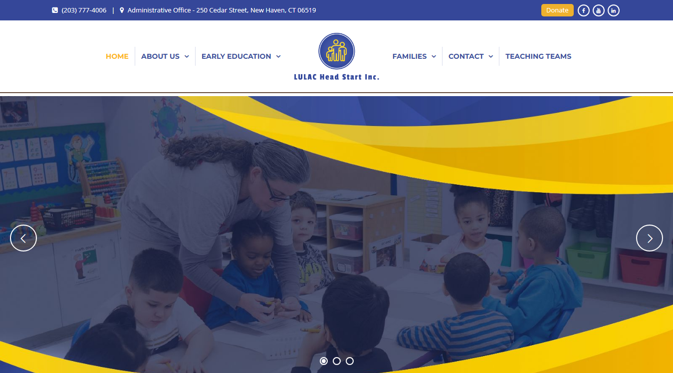 Website screenshot for Lulac Head Start Inc