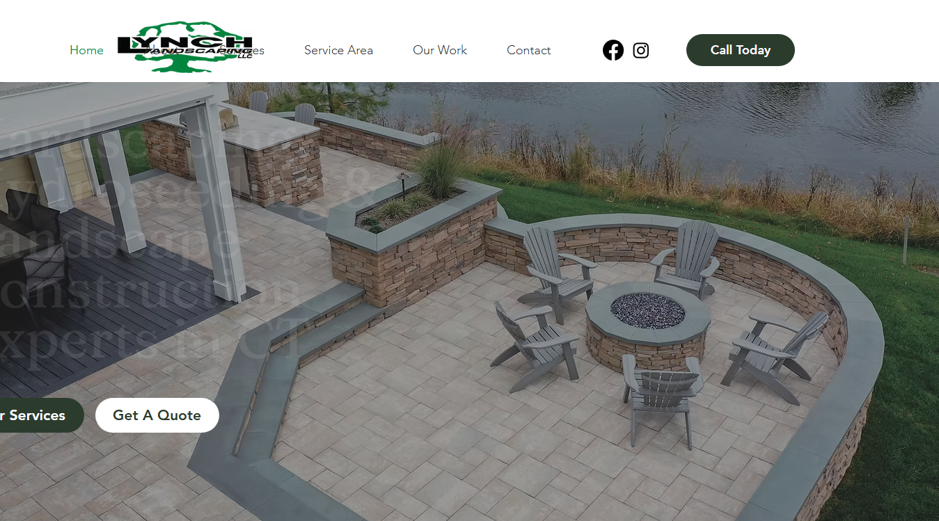 Website screenshot for Lynch Landscaping LLC