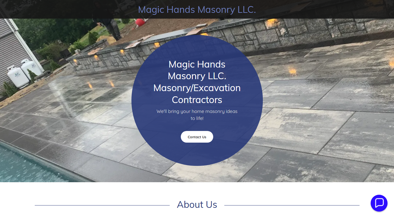 Website screenshot for Magic Hands Masonry