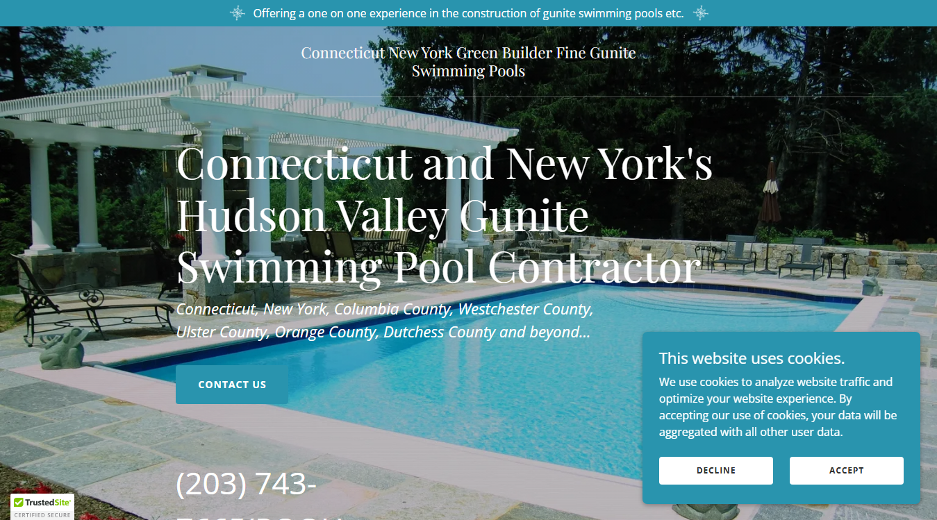 Website screenshot for Natural Aquatics LLC.