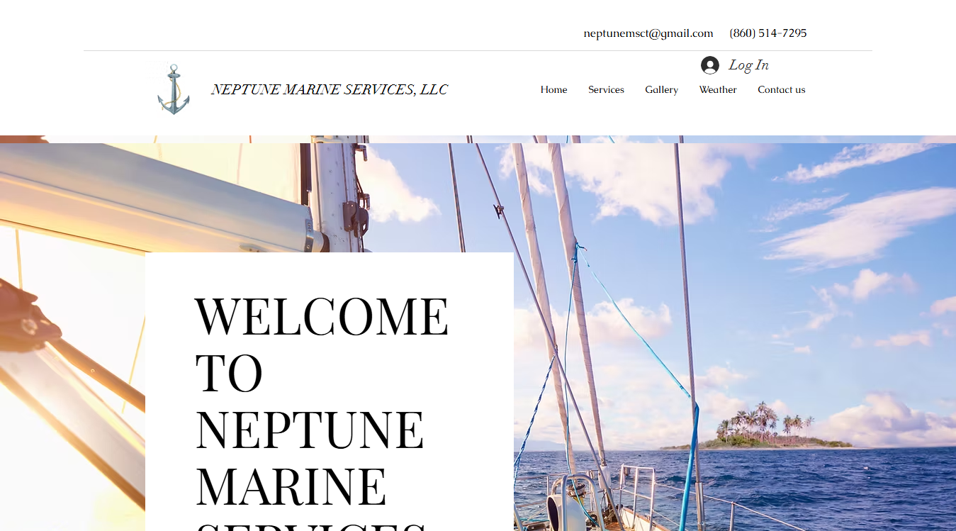 Website screenshot for Neptune Marine Services, LLC