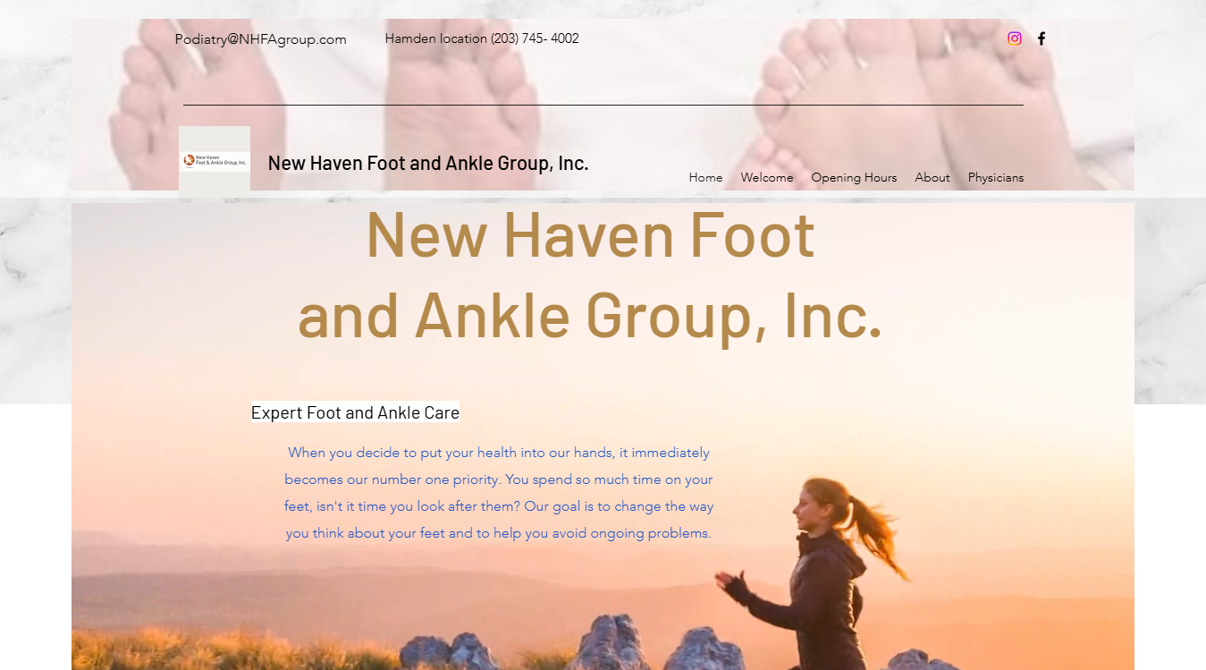 Website screenshot for New Haven Foot & Ankle Group