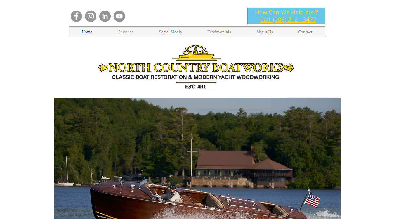 Website screenshot for North Country Boatworks