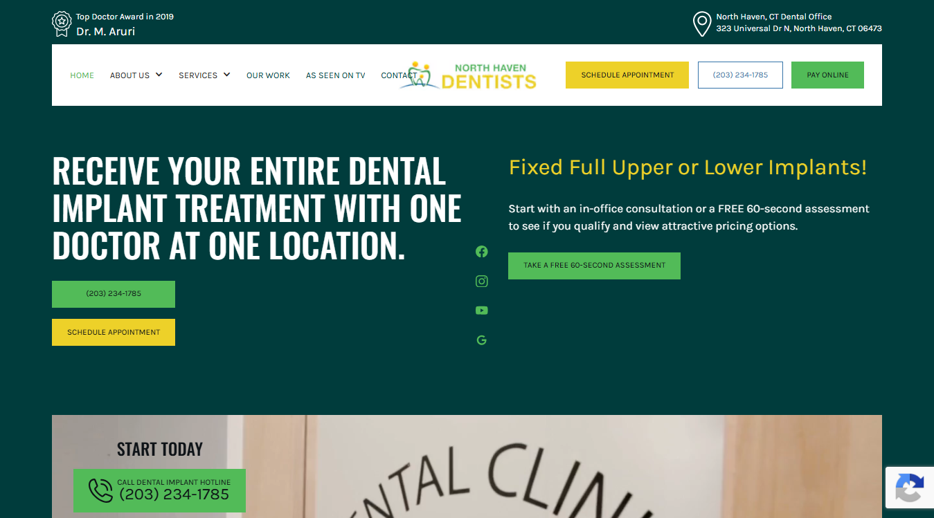 Website screenshot for North Haven Dentists & Implants Center