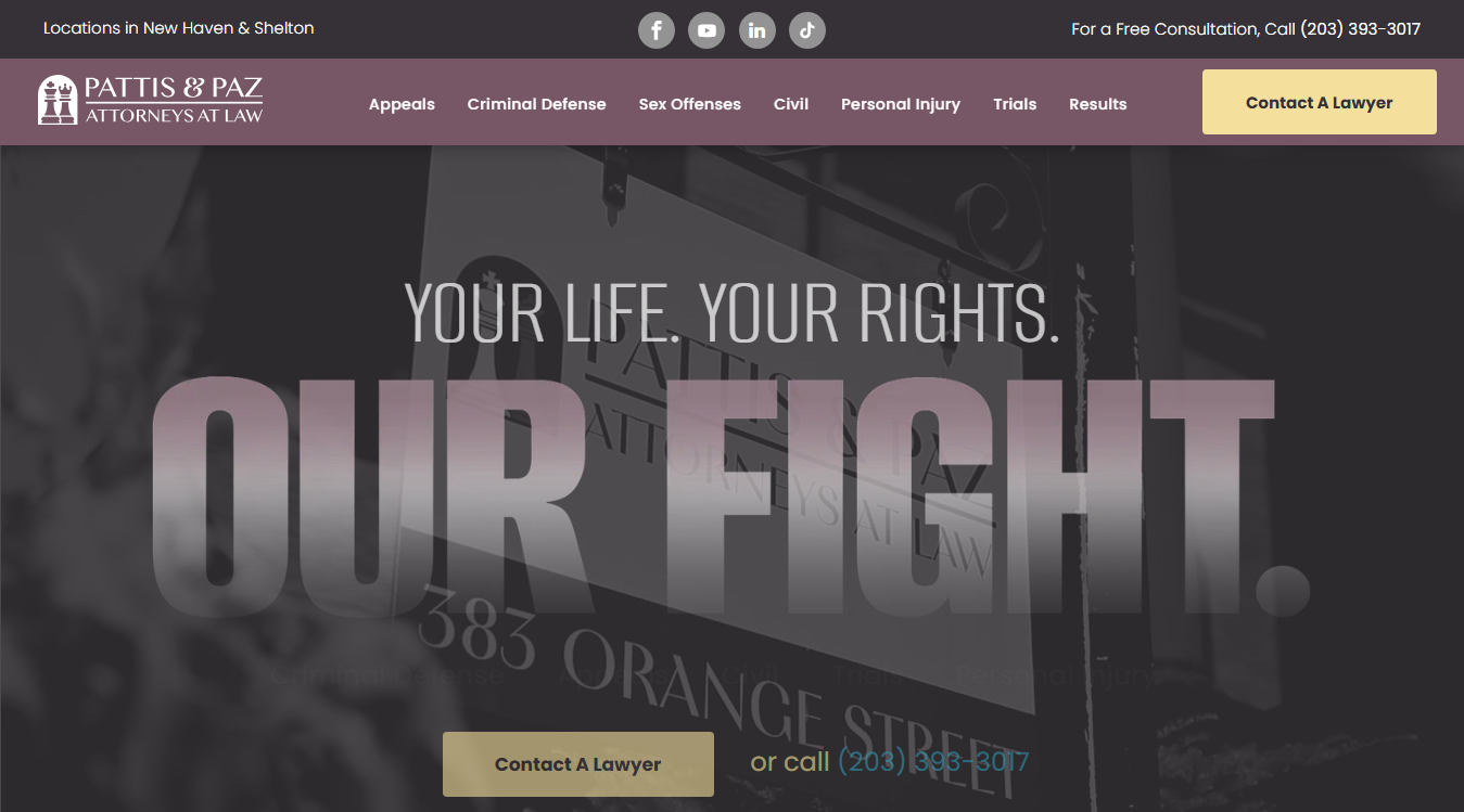 Website screenshot for Pattis & Paz LLC