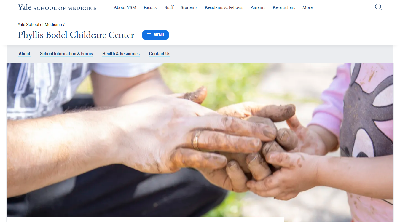 Website screenshot for Phyllis Bodel Child Care Center