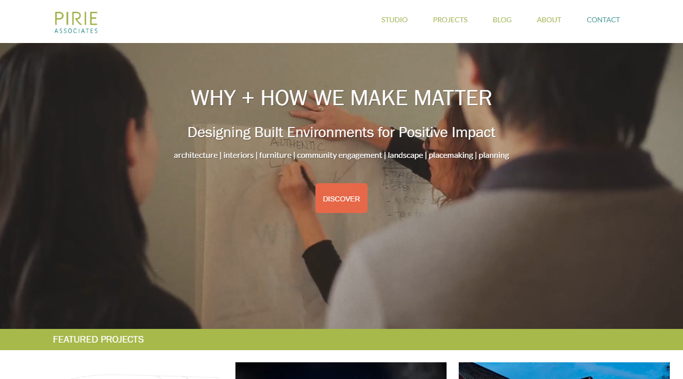 Website screenshot for Pirie Associates Architects