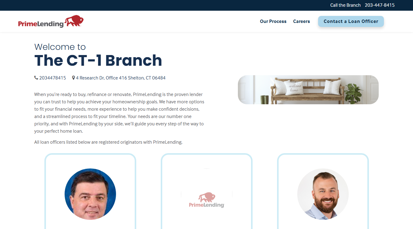 Website screenshot for PrimeLending, A PlainsCapital Company - CT-1