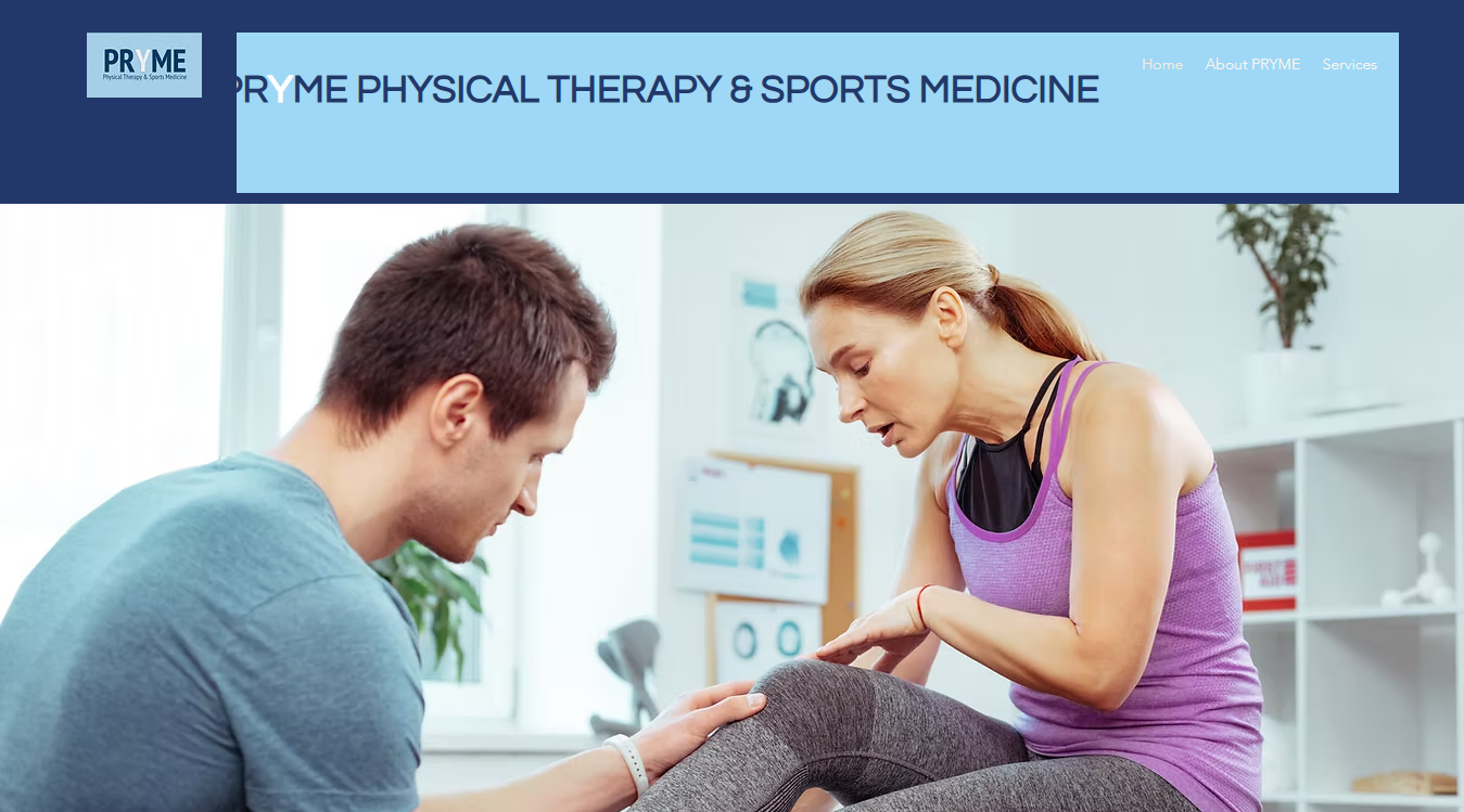 Website screenshot for PRYME Physical Therapy & Sports Medicine