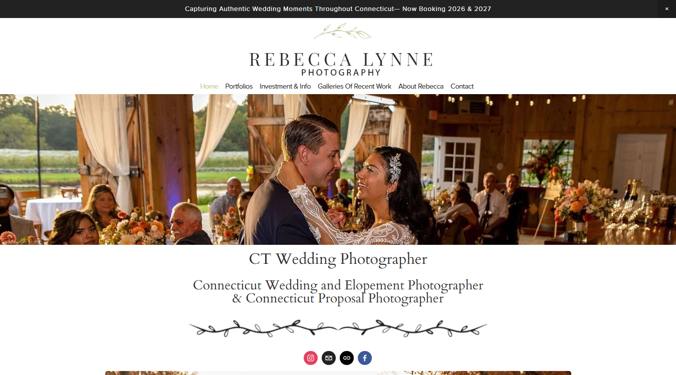 Website screenshot for Rebecca Lynne Photography