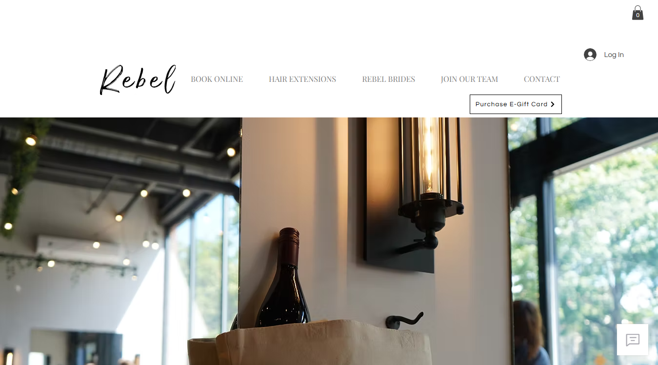 Website screenshot for Rebel Salon